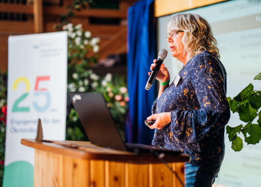 Gabi Mergardt bei ihrem Vortrag