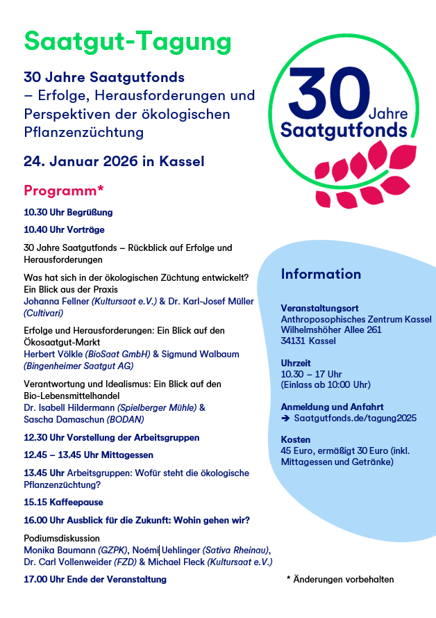 Das Programm der Saatgut-Tagung als Foto